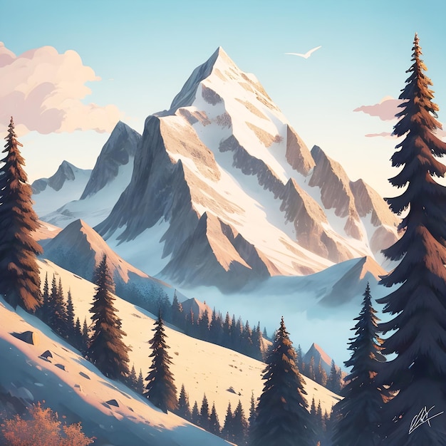 International Mountain Day Drawing Illustration Mountain vector art Mountains Image AI Generate