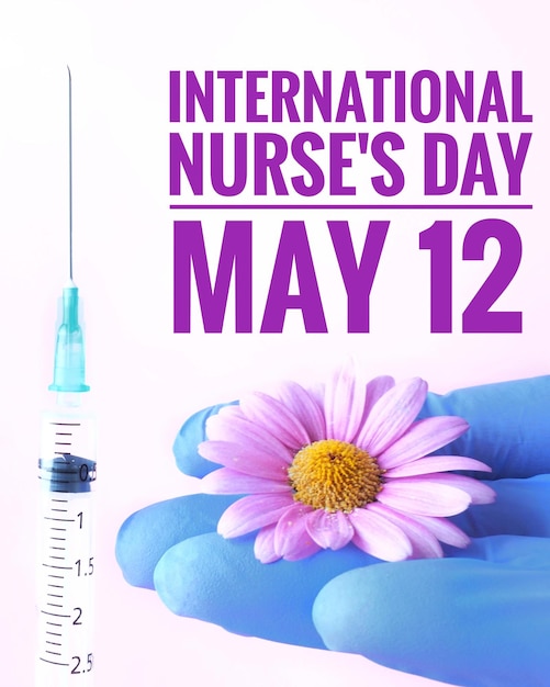 International Nurses day May 12 pink background with text