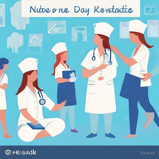 Фото Иллюстрация вектора международного дня медсестер