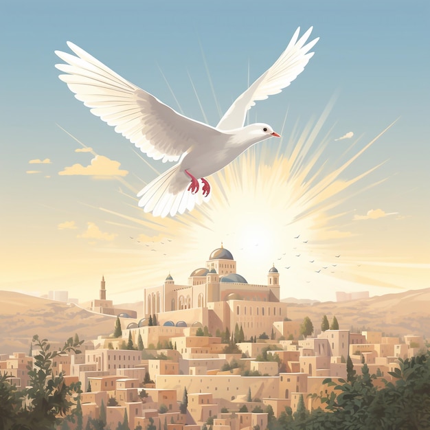 Photo international peace day dove with olive branch signai generated