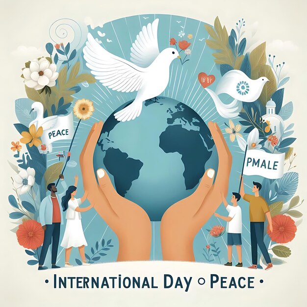 Photo international peace day with a peace symbol and a peace symbol