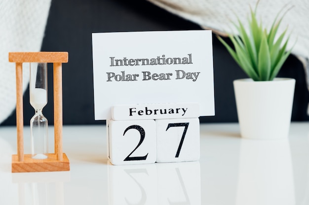 International Polar Bear Day of winter month calendar february.