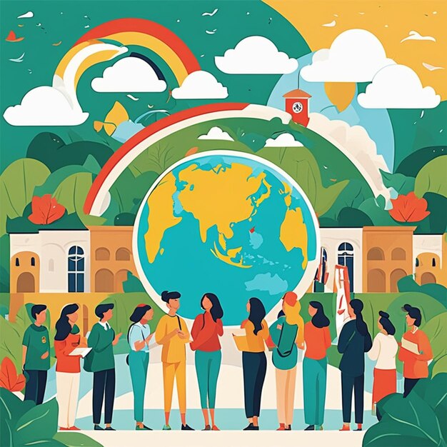 Photo international student day illustration