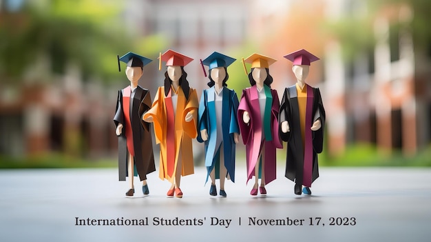 International Students' Day Poster Origami Style