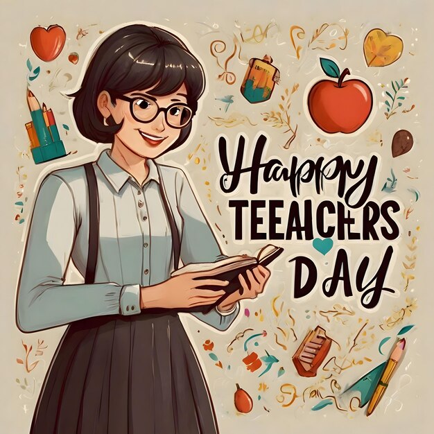 Photo international teachers day illustration background design