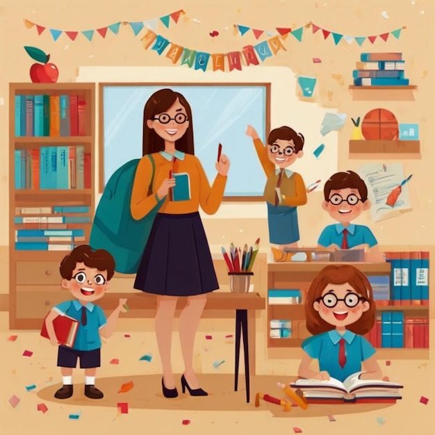 International Teachers Day Illustration