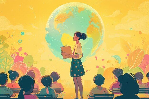 International teachers Day watercolor illustration