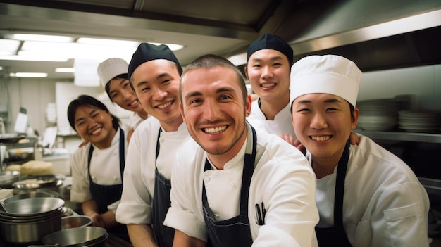 International team of chefs