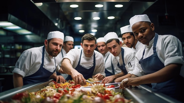 International team of chefs