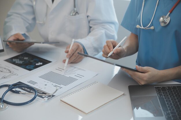 international team of professional doctors having a meeting in conference room at the modern hospital Healthcare and medical development concept