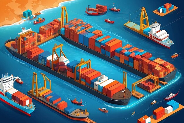 International trade concept illustration