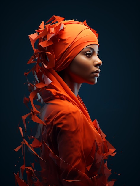 International Women Day Women in Orange Dress