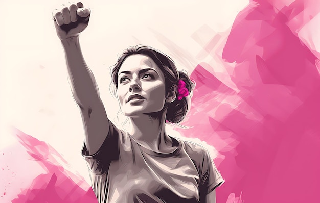 写真 国際女性デー祝い 世界的に女性のエンパワーメント ベクター グラフィックイラストレーション