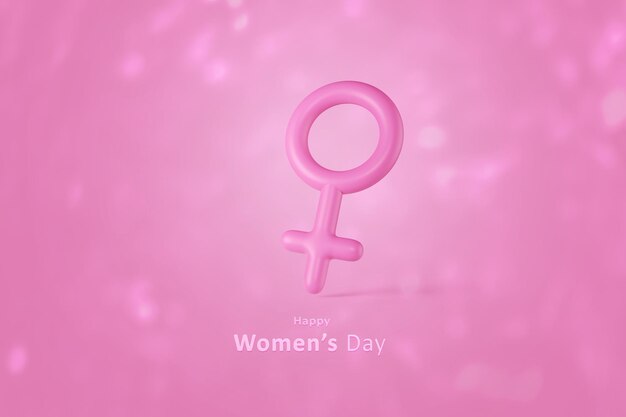 International women's day sign Gender 3d illustration