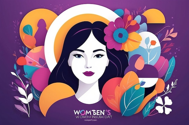 International womens day concept poster Woman sign illustration background