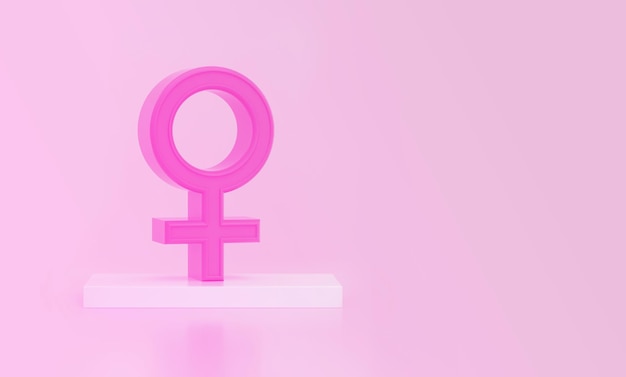 Фото Международный женский день женский символ на подиуме 3d иллюстрация права равенства женщин 8 марта празднование феминизма