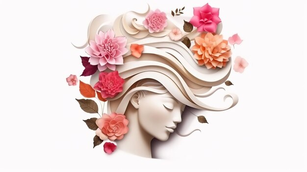 International Womens Day isolated on white background Generative ai