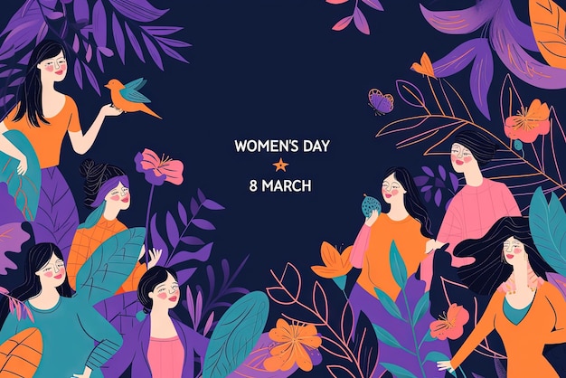 Photo international womens day poster abstract card illustration