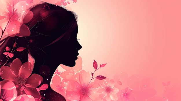 International Womens Day Silhouette of a beautiful girl ai generative