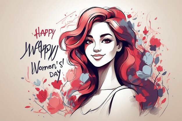 International Womens Dayillustration happy smiling diverse women standing together