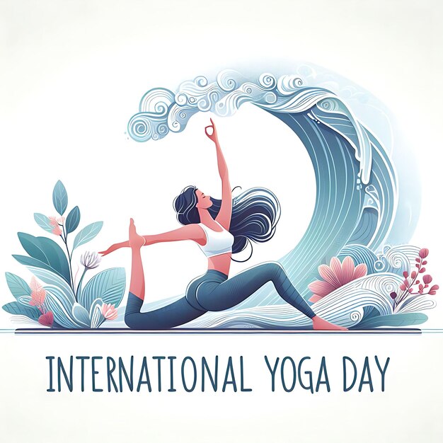 International yoga day with woman doing yoga