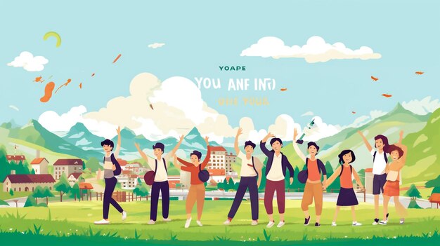 International youth day celebration august 12 international youth day background vector illustrat