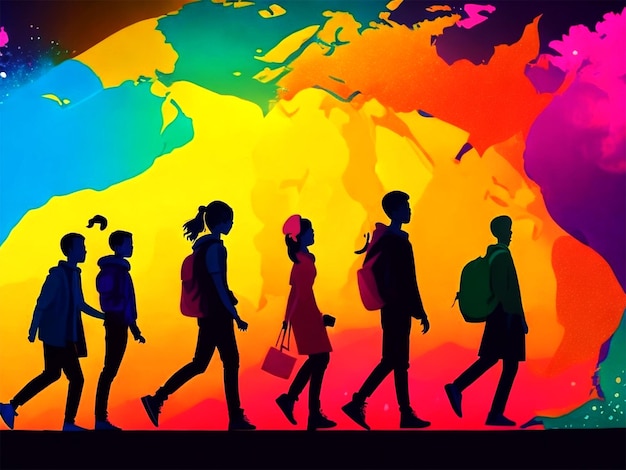 International youth day celebration friendly team cooperation friendship wallpaper