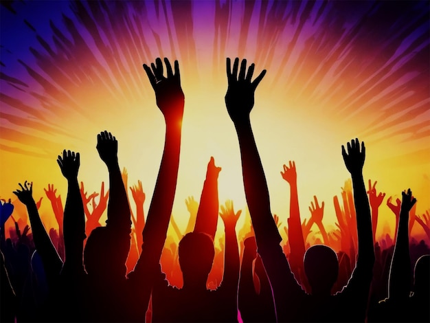 International youth day wallpaper with raising hands