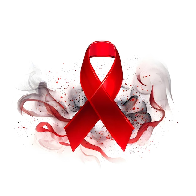 Internationale Aidsdag-bewustzijn met rood lint