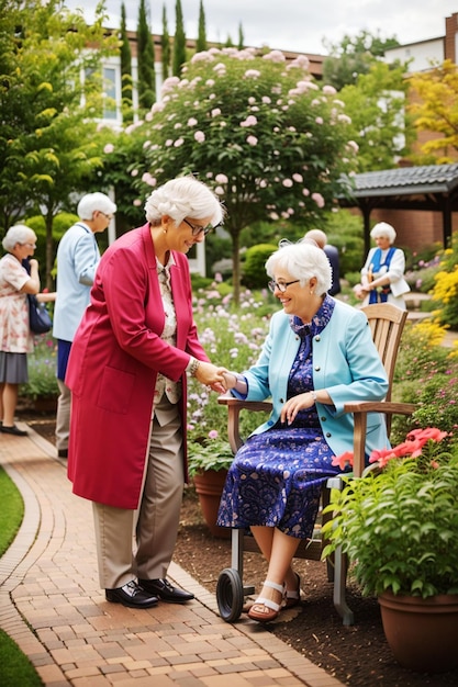 Internationale Dag voor Ouderen achter een prachtige tuin