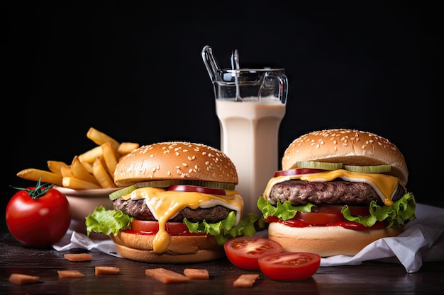 Internationale fastfoodketen die klassieke hamburgerfrieten en milkshake serveert