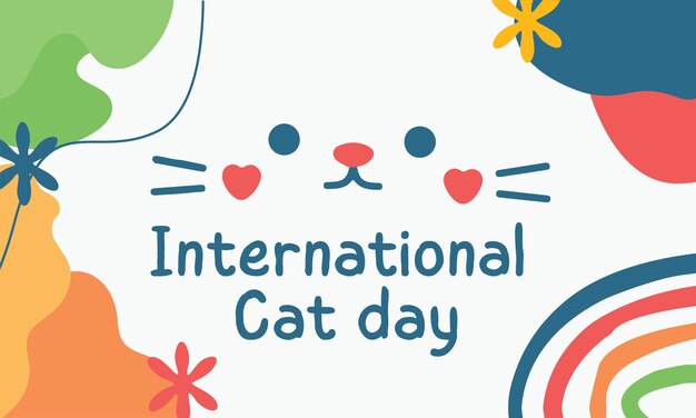 internationale kattendag banner social media post vector design