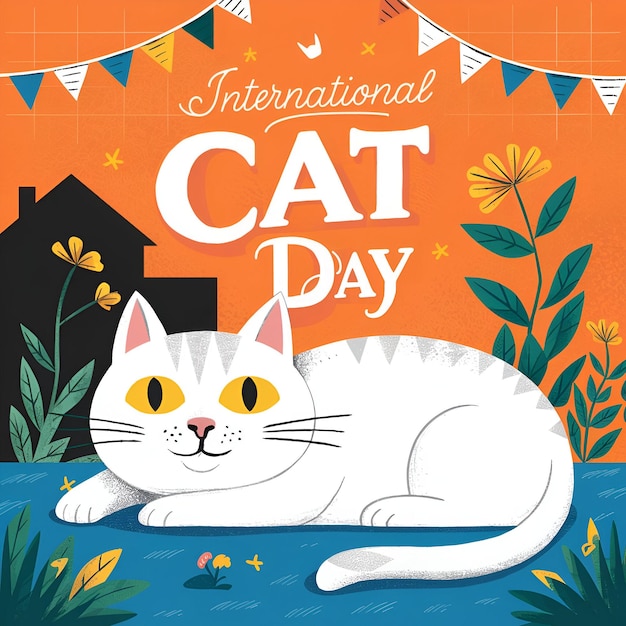 Foto internationale kattendag vieren ter ere van onze kattenvrienden over de hele wereld