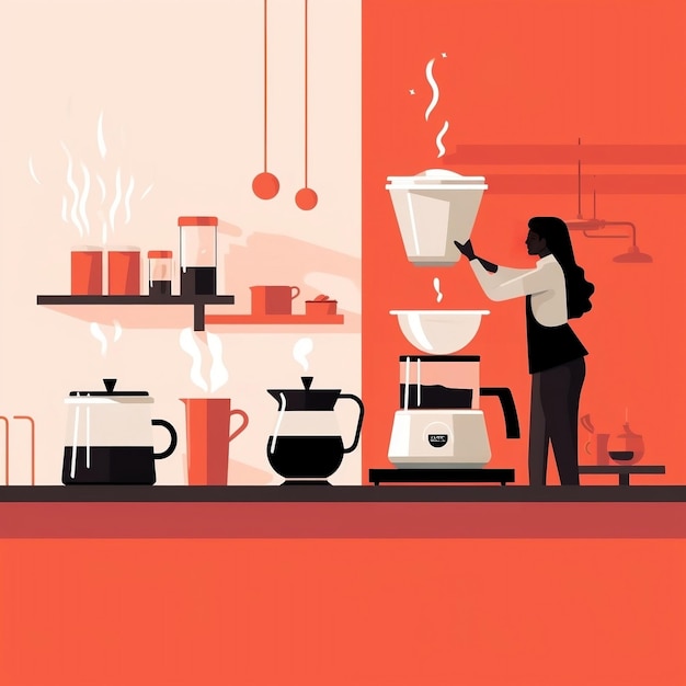 internationale koffiedag minimalistische illustraties van de koffiedrank
