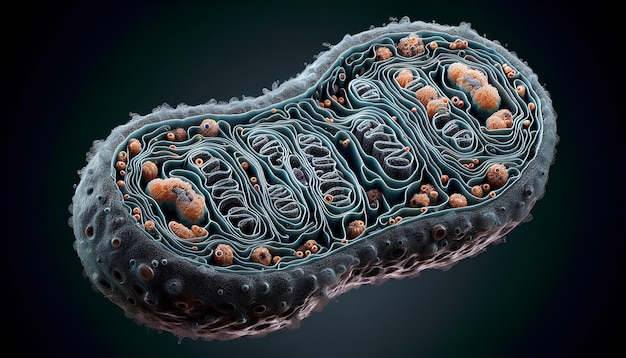 Foto interne anatomie structuur van mitochondriën