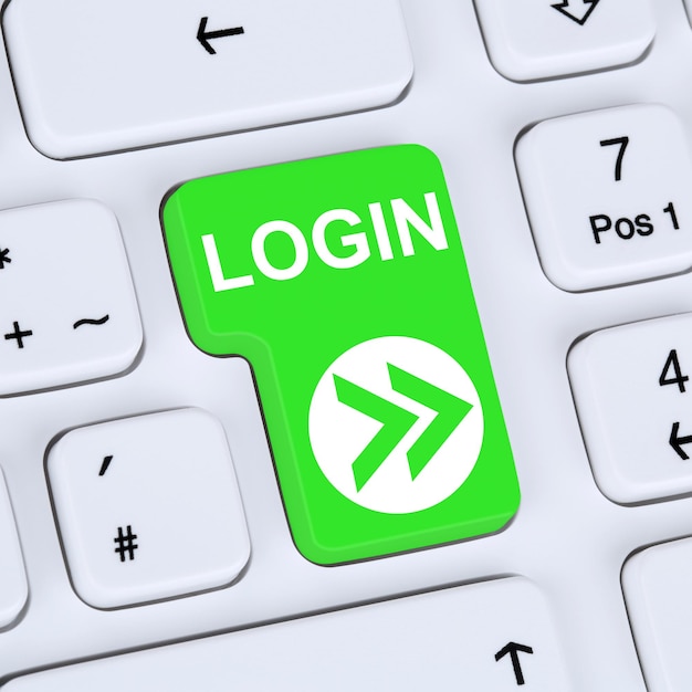 Internet concept login button submit on computer