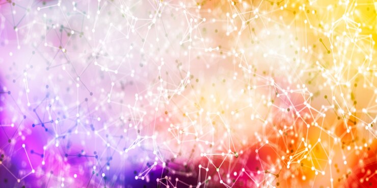 Photo インターネット接続、科学技術のグラフィックデザインの背景の抽象的な感覚。
