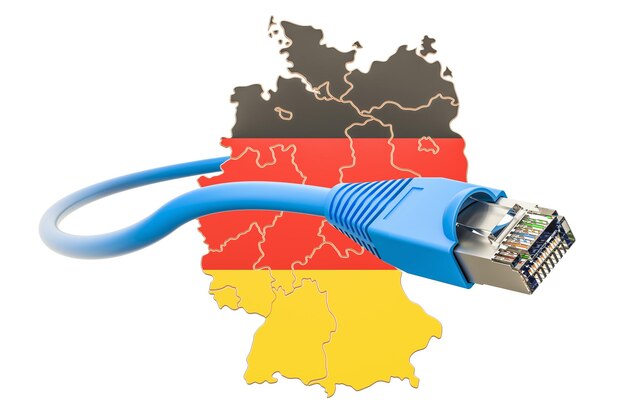 Foto connessione internet in germania concetto di rendering 3d isolato su sfondo bianco