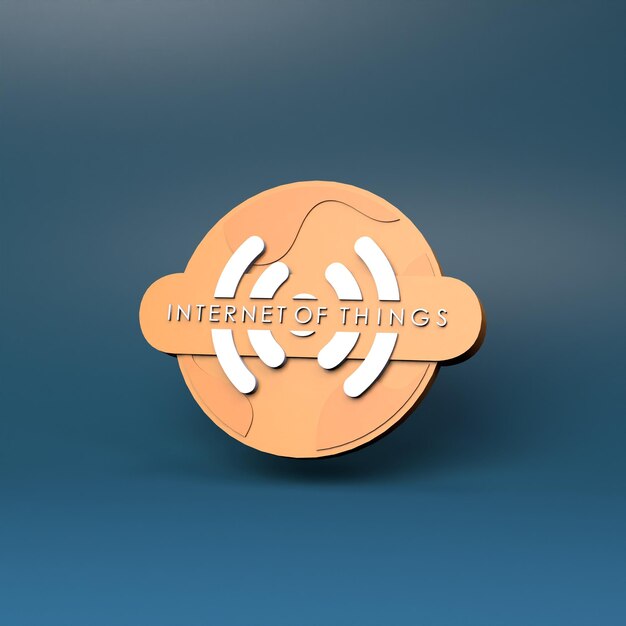 Internet ding logo symbool IoT concept 3d render illustratie