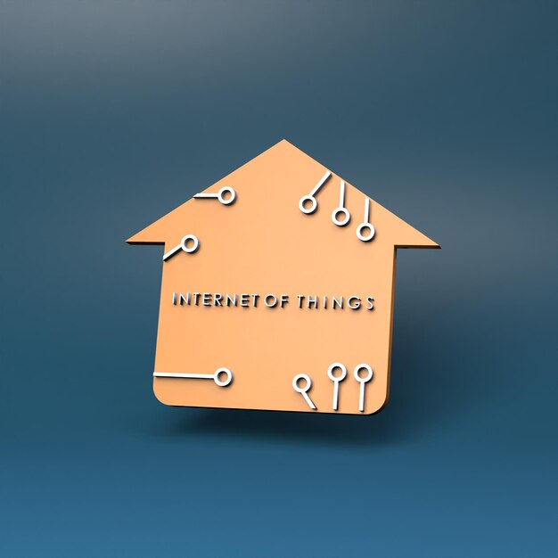 Internet dingen logo IoT concept 3d render illustratie