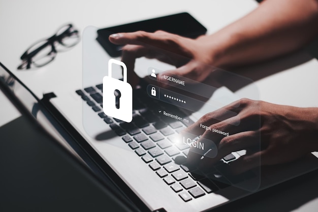 Internet network security privacy protection concept information security and encryption secure access to users personal information secure Internet access cybersecurity