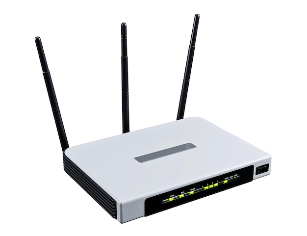 internet router 3D-model geïsoleerd op een witte achtergrond