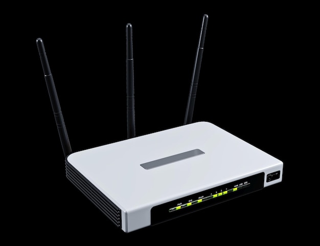 internet router 3d model isolated on white background