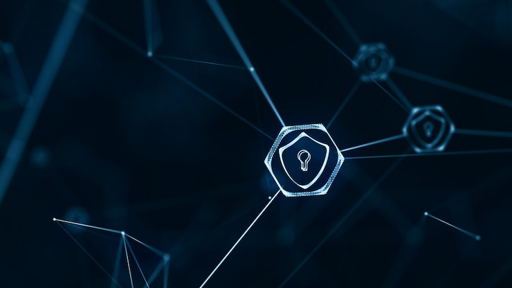 Photo internet technology network and cyber security concept .