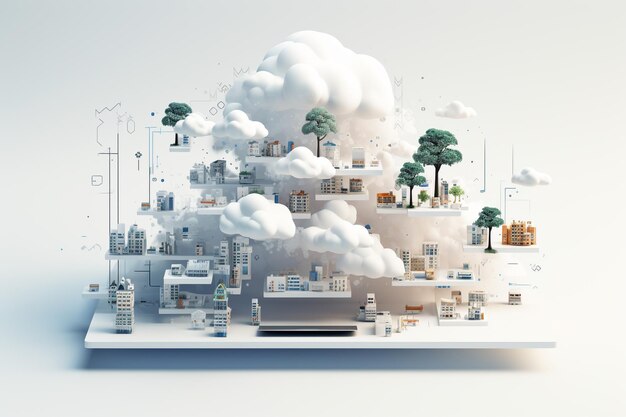 Internet of Things 3D Cloud Computing Hosting Technology with Electronic Devices