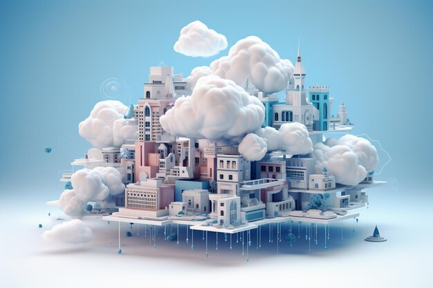 Internet of Things 3D Cloud Computing Hosting Technology with Electronic Devices