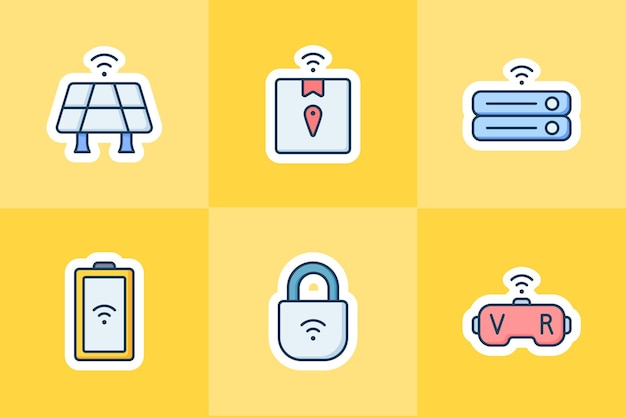 Internet of things icon for sticker or stickers set collection\
vector illustration