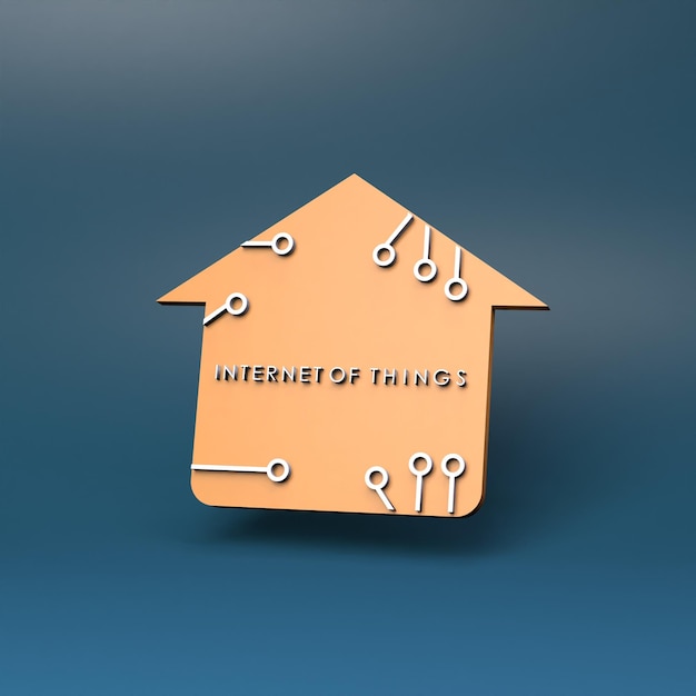 Internet things logo IoT concept 3d render illustration