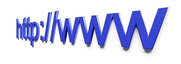 Internet webadres http www in zoekbalk van browser. 3D-rendering
