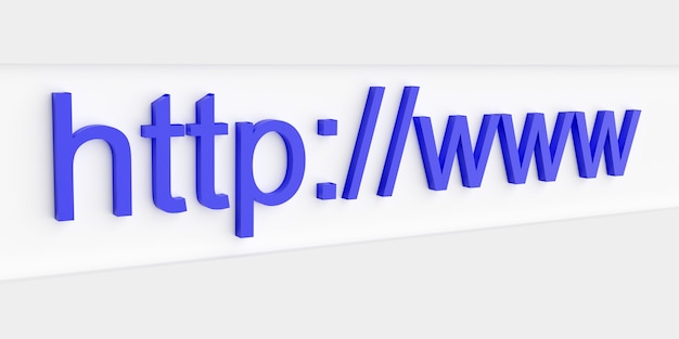 Internet webadres url http www in zoekbalk van browser. 3D-rendering